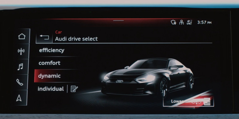 Drive Select menu in MMI