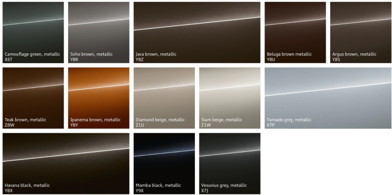 Audi Exclusive paint colors