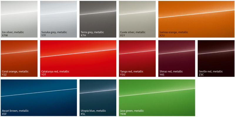Audi Exclusive paint colors