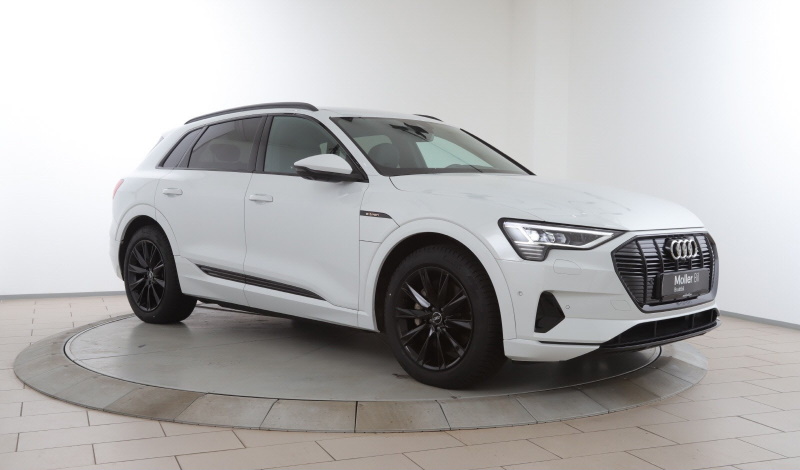 Audi e-tron 55 in glacier white with black optics