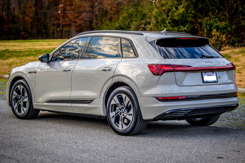 Audi e-tron 55 in Siam Beige with black optics and contrast color