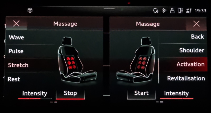 Massage control in MMI