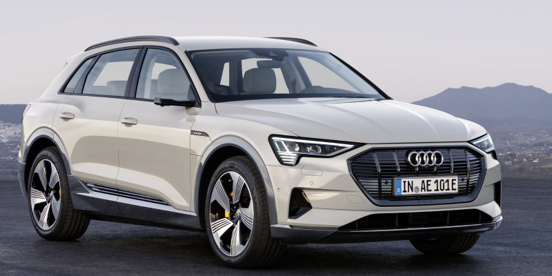 Audi e-tron 50 in Siam beige and black optics