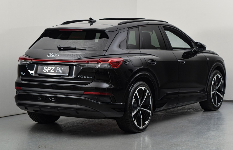 Audi Q4 40 e-tron with s-line exterior in Mythos Black and full body paint