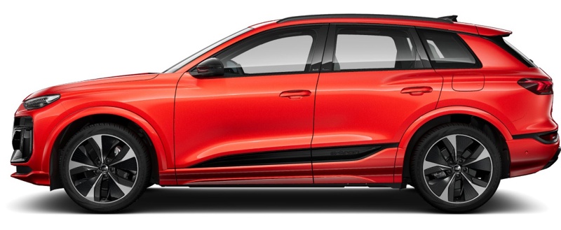 Audi Q6 e-tron in soneira red