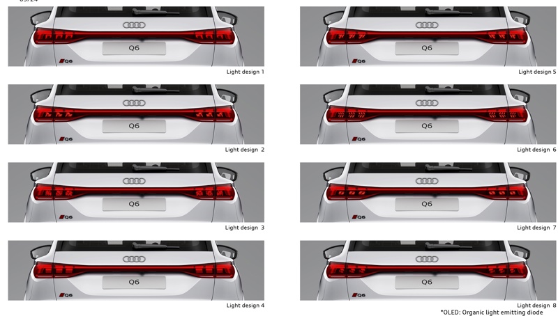 Audi Q6 e-tron signatur baklys