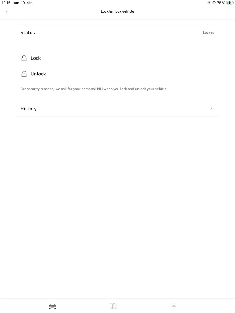 Du kan låse og låse opp bilen fra myAudi-appen
