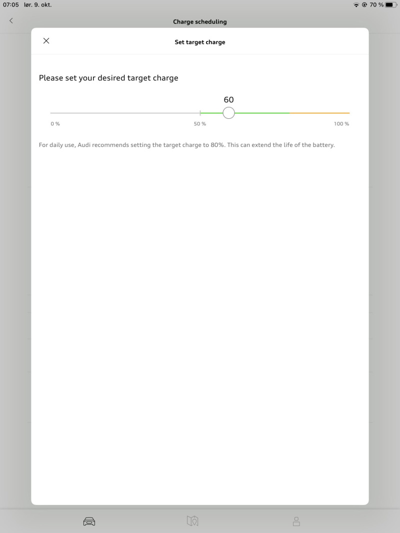 Setting charging target